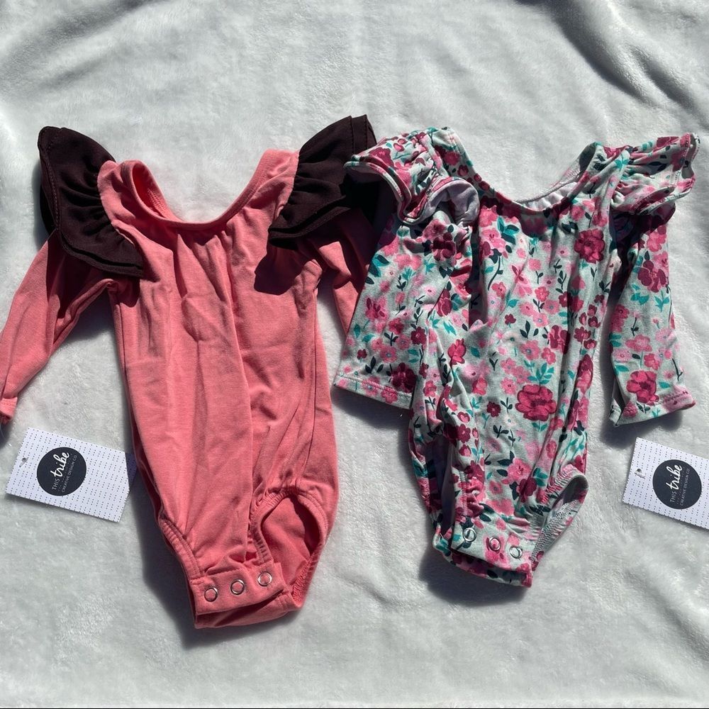 This Tribe Of Three One piece bodysuit bundle of 2. Size 3-6 months NWT